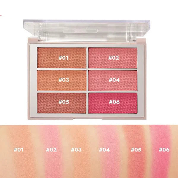 Miss Rose Rubik Cube Blusher Palette - colors