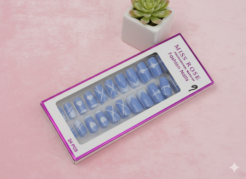 Fashion Press On Nails Set 24pcs - nail designs