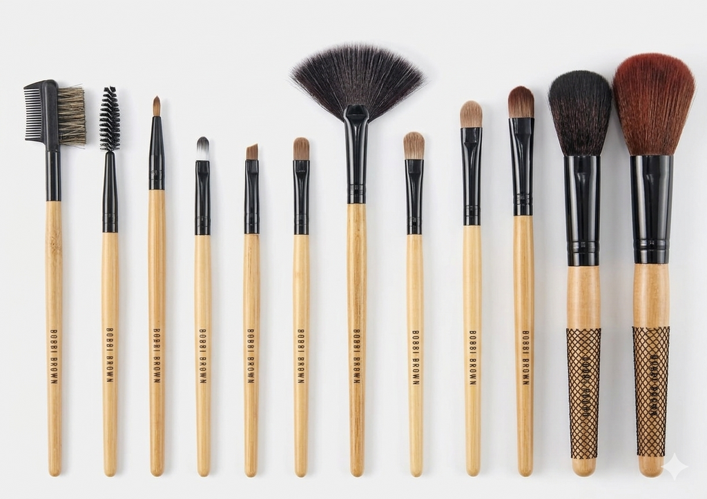 Babbi Brown 12-Piece Premium Makeup Brush Set with Leather Pouch