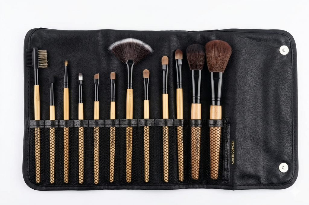 Babbi Brown 12-Piece Premium Makeup Brush Set with Leather Pouch