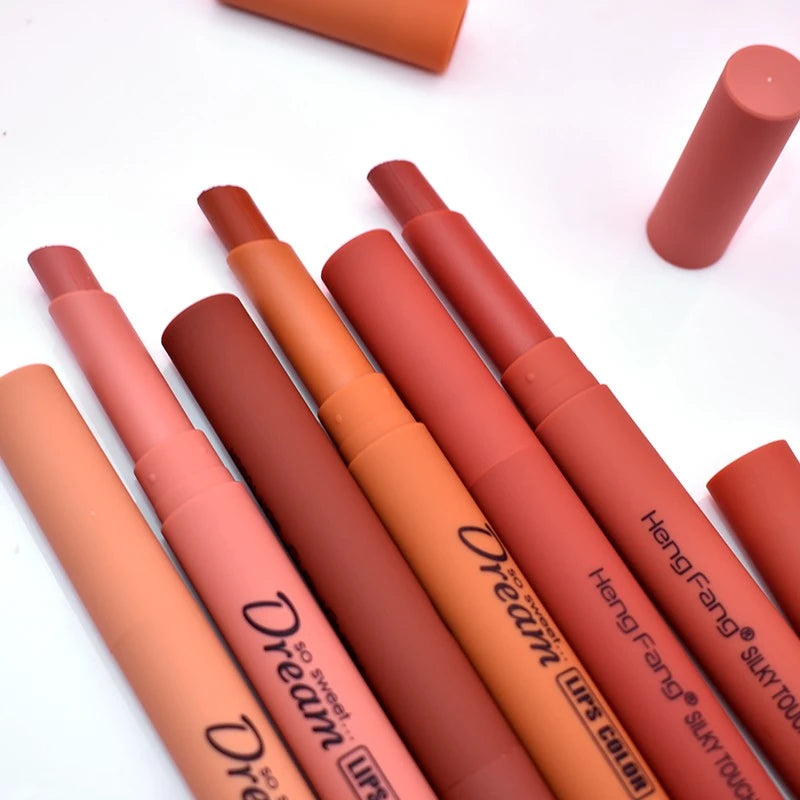Heng Fang Matte Lip Crayon Set 6pcs Silky Touch Lip Color Pencils