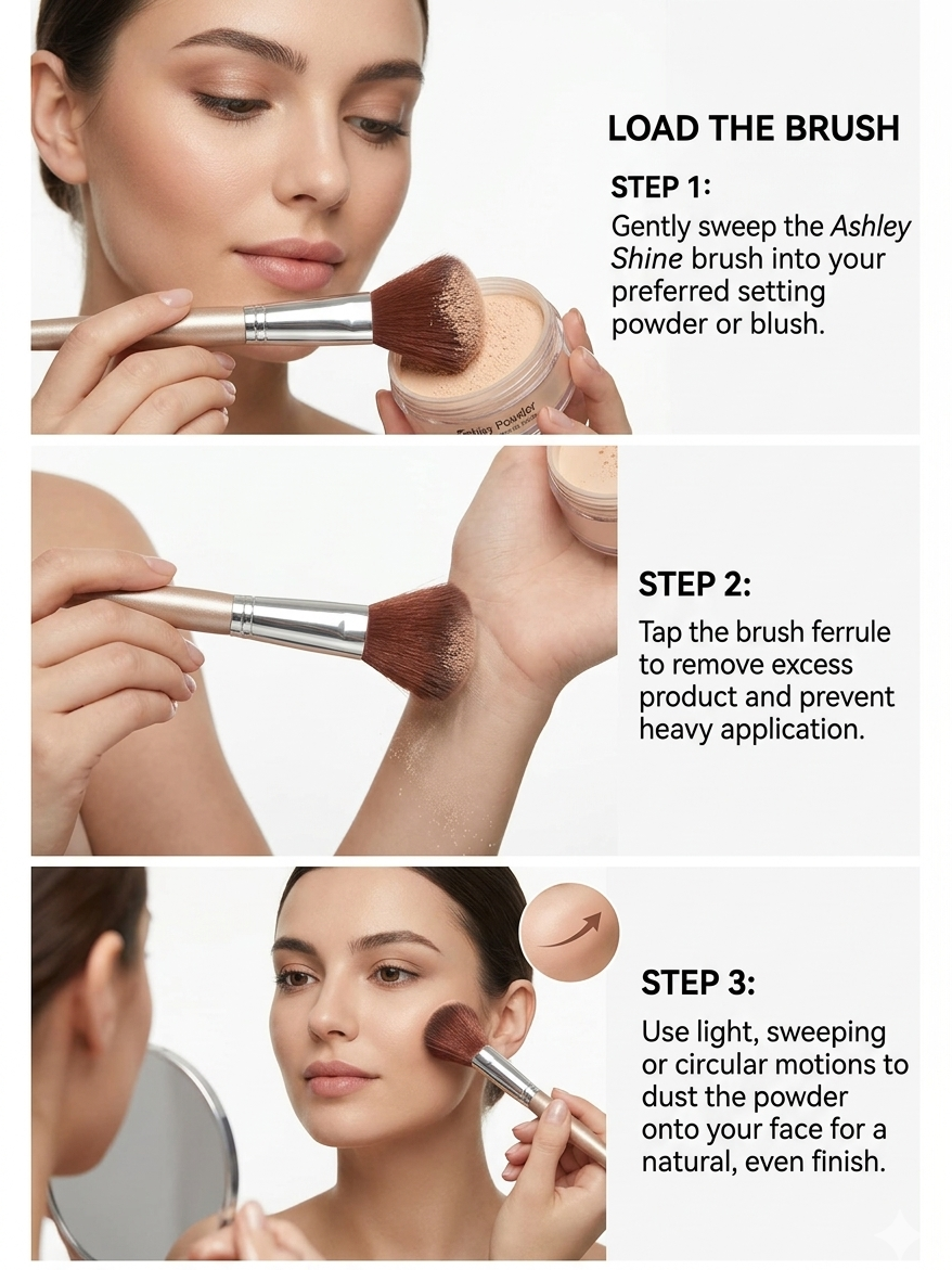 Ashley Shine Small Face Brush - synthetic bristle close-up