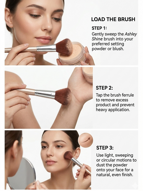 Ashley Shine Small Face Brush - synthetic bristle close-up