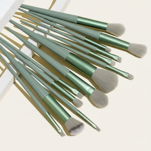13 Piece Travel Makeup Brush Set with Storage Pouch Face Eye Brushes