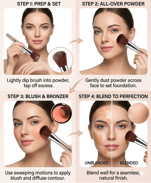 Ashley Shine Medium Blush Brush - fluffy brush head detail