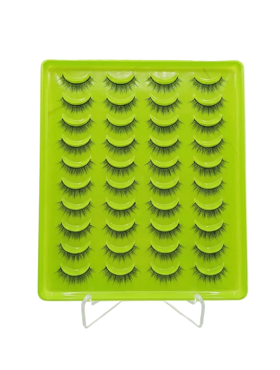 3D Professional Eyelashes Set – 20 pairs voluminous reusable faux mink lashes