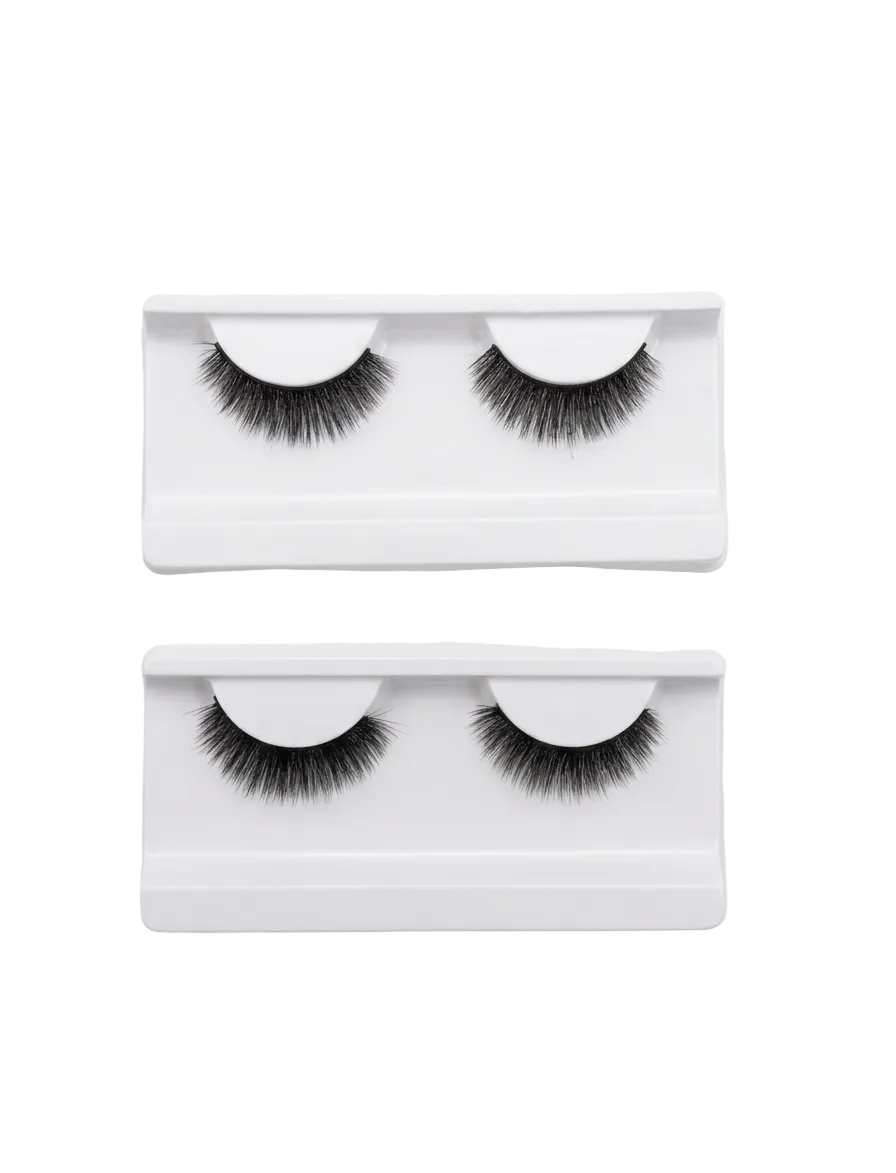 QA 3D Hand-Made Eyelashes – 2-piece premium natural volume lash set