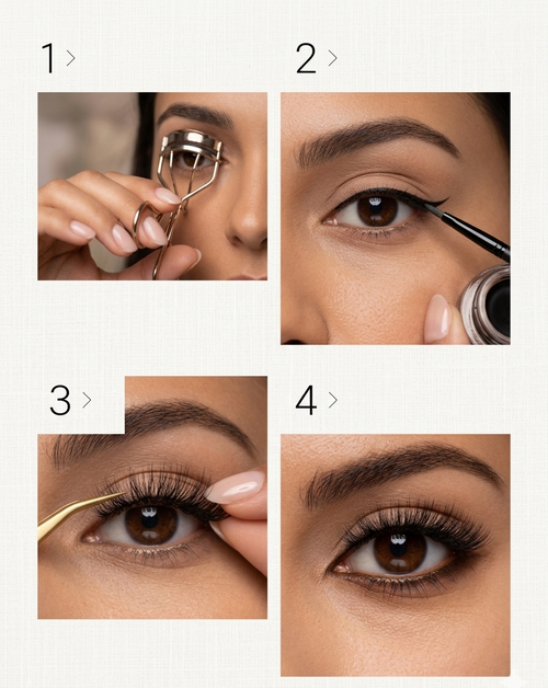 QA 3D Hand-Made Eyelashes - natural volume lash detail