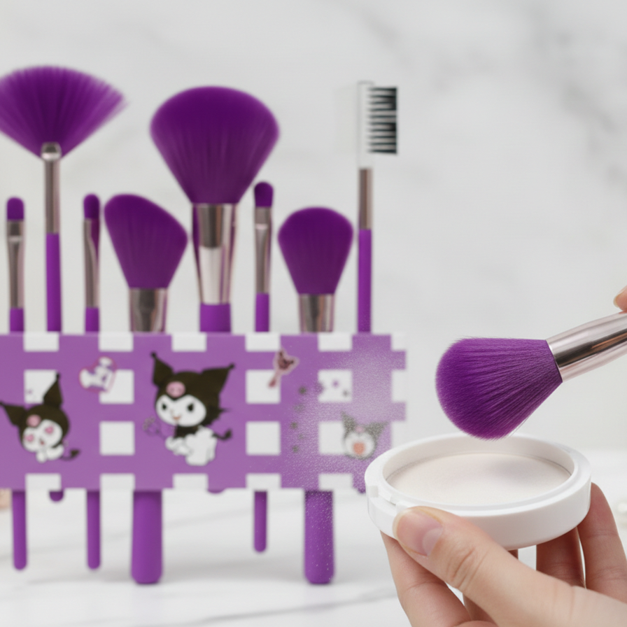 Makeup Brush Set 8pcs Soft Cosmetic Brushes Kit - side view