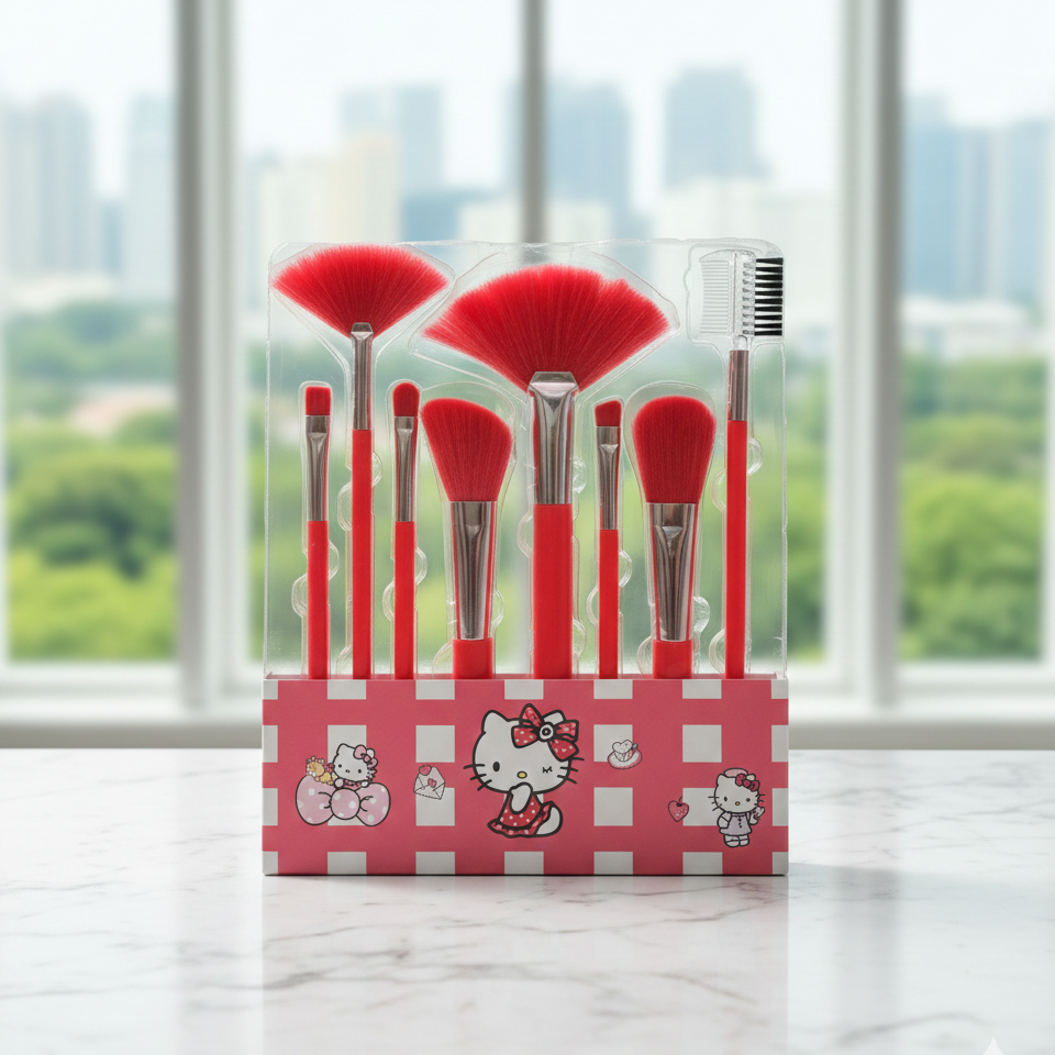 Makeup Brush Set 8pcs Soft Cosmetic Brushes Kit - detail view