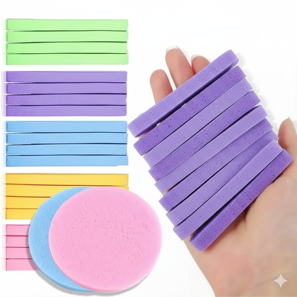 Makeup Sponge Wedges Set - in use