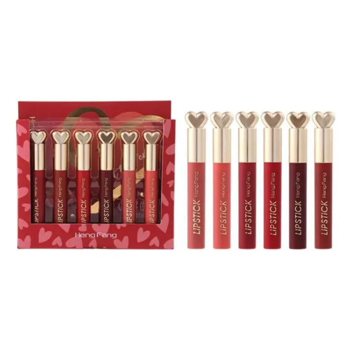 Heart Lipstick Set 6pcs Matte Liquid Lipstick Collection