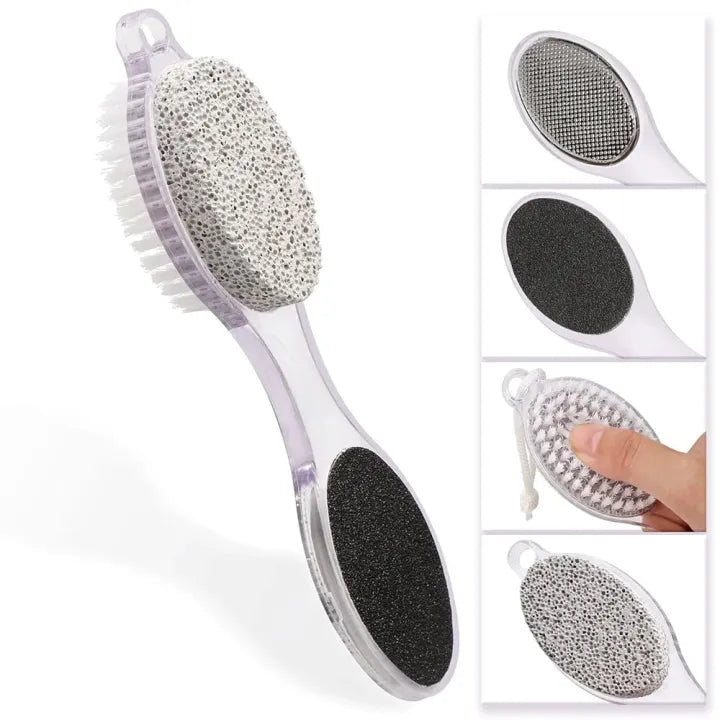 4-in-1 Professional Pedicure Paddle – foot scraper scrubber and filer tool
