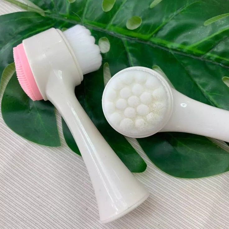 Dual Side Facial Cleansing Brush Manual Face Wash Silicone Bristle