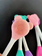 2-in-1 Dual-Sided Silicone Facial Cleansing Brush – Teddy Bear Design Blackhead Remover & Mask Applicator