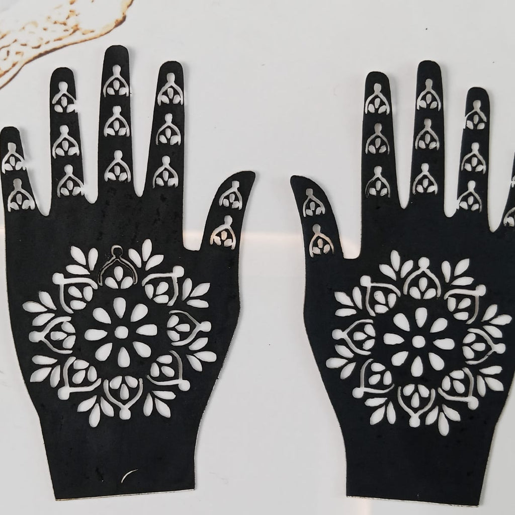 Full Hand-Small Hand & Feets Henna Sticker Template | Easy Mehndi Design