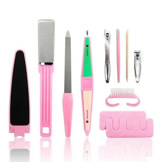 Areej Professional 9-Piece Beauty Tool Kit – complete manicure pedicure and nail care set
