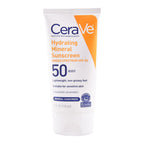 CeraVe Hydrating Mineral Sunscreen SPF 50 - tube packaging detail