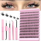 DIY Eyelash Extension Kit – 200 lash clusters with waterproof bond remover and tweezer