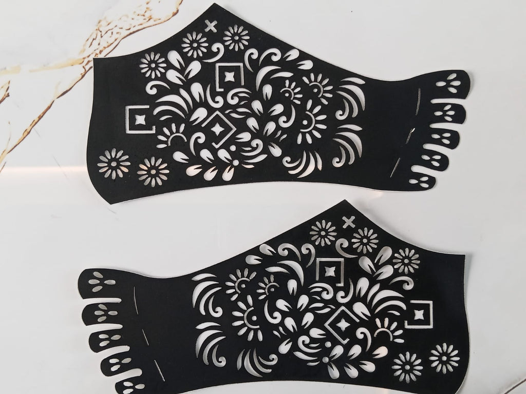 Full Hand-Small Hand & Feets Henna Sticker Template | Easy Mehndi Design