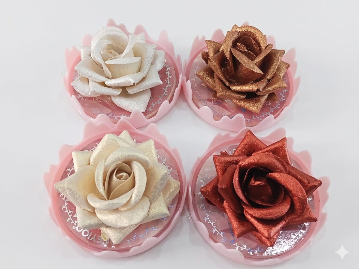 ONEYIOO 3D Rose Flower Blusher & Highlighter 2-in-1 Luminous Compact