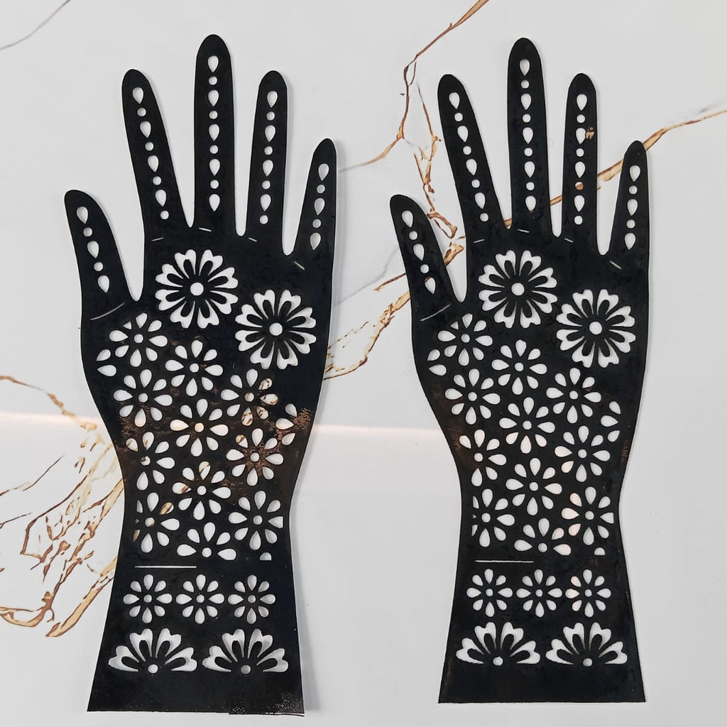 Full Hand-Small Hand & Feets Henna Sticker Template | Easy Mehndi Design