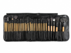 Babbi Brown 32-Piece Professional Makeup Brush Set with Leather Wrap Pouch