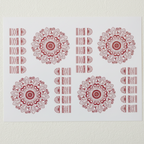 Red Mehndi Tattoo Stickers - design detail