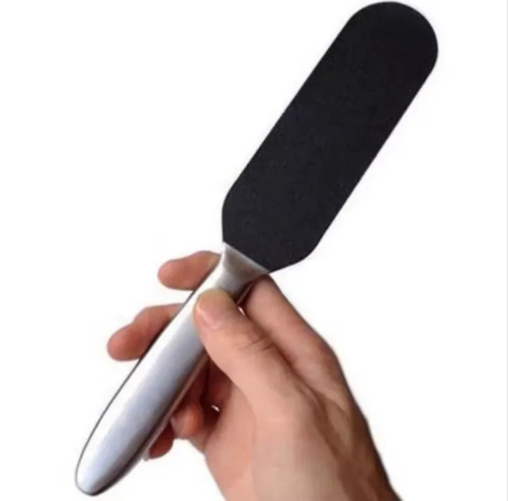 Stainless Steel Foot Filer - callus removal in use