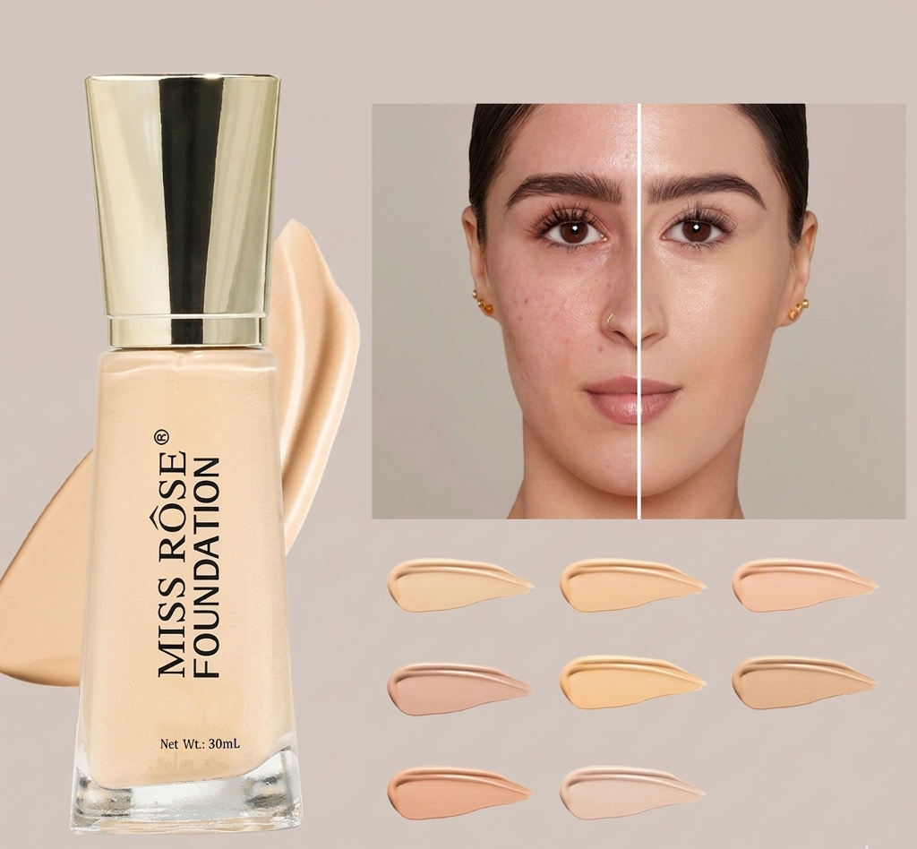Miss Rose Liquid Foundation Smooth Natural Finish Face Base