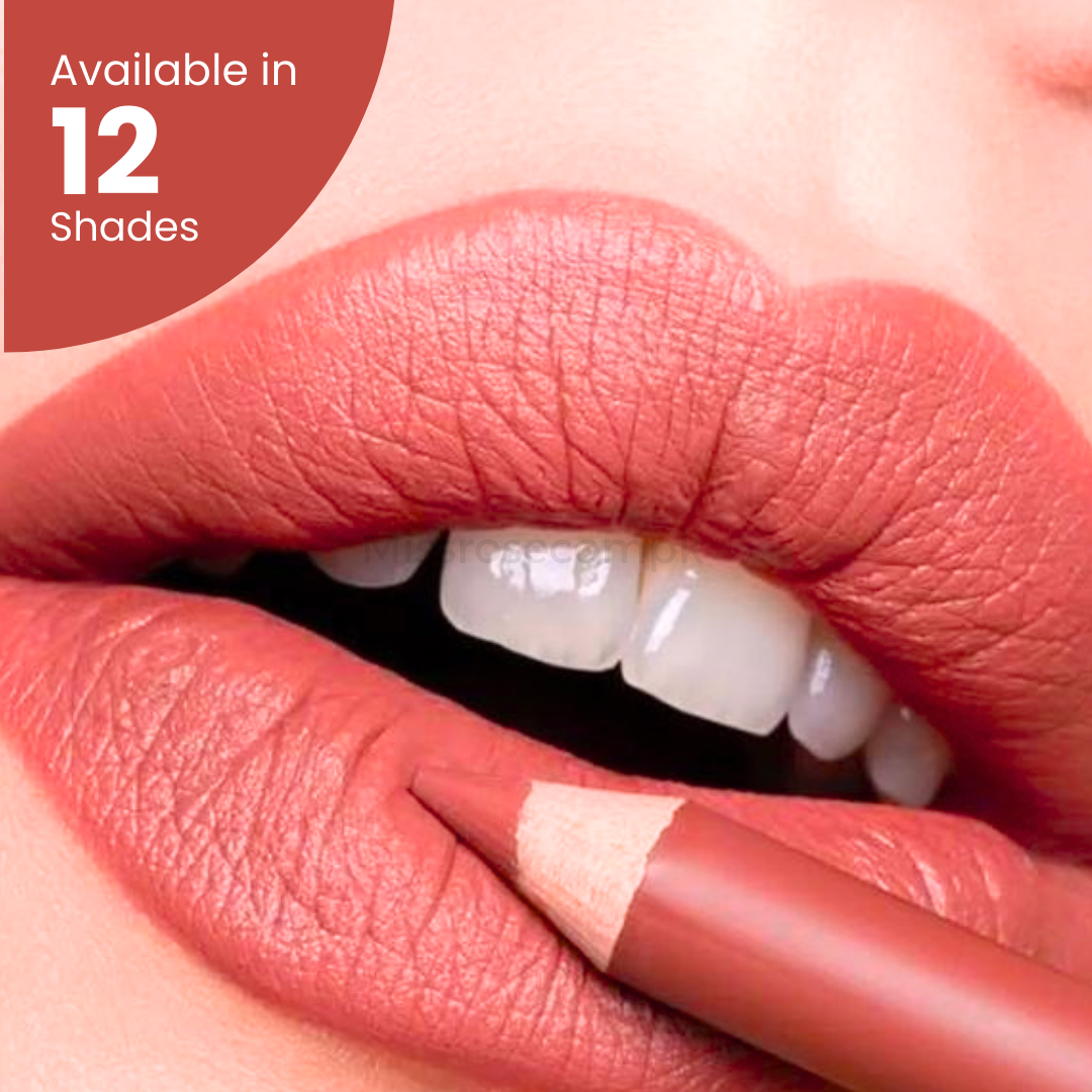 Miss Rose Waterproof Lip Liner Set - precise lip contour applied