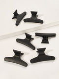Pack of 6 Large Matte Hair Claw Clips – non-slip French design hair catchers