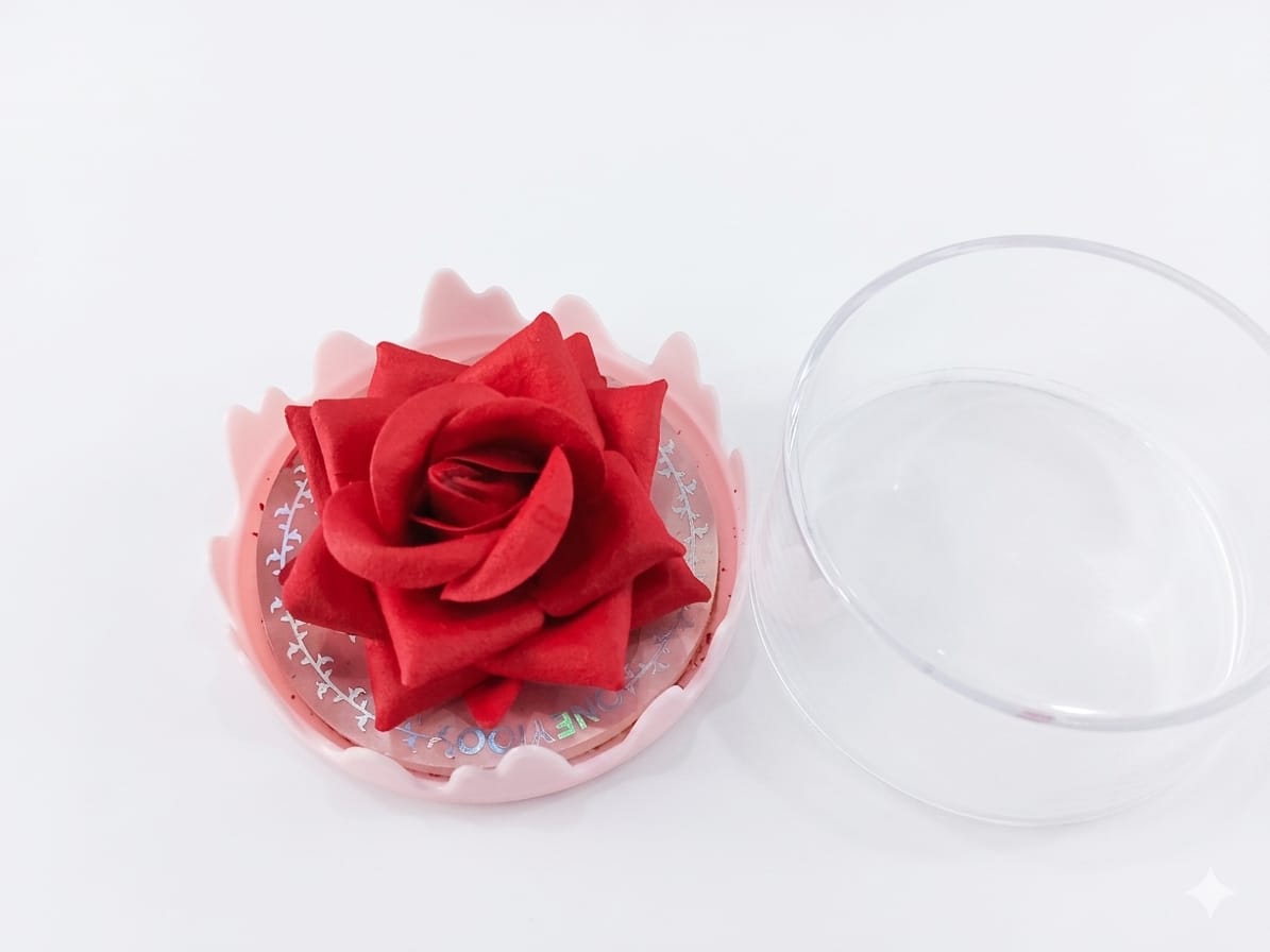 ONEYIOO 3D Rose Flower Blusher & Highlighter 2-in-1 Luminous Compact