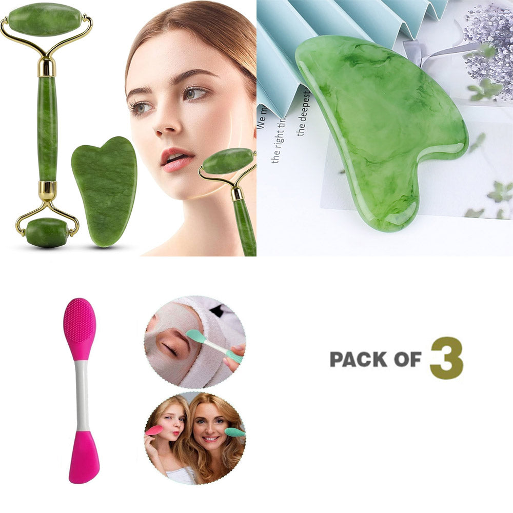 3-in-1 Radiant Skincare Set - jade roller