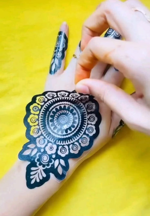Full Hand Henna Sticker - hand design