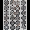 Round Mehndi Palm Design Stickers Floral Henna Temporary Tattoos