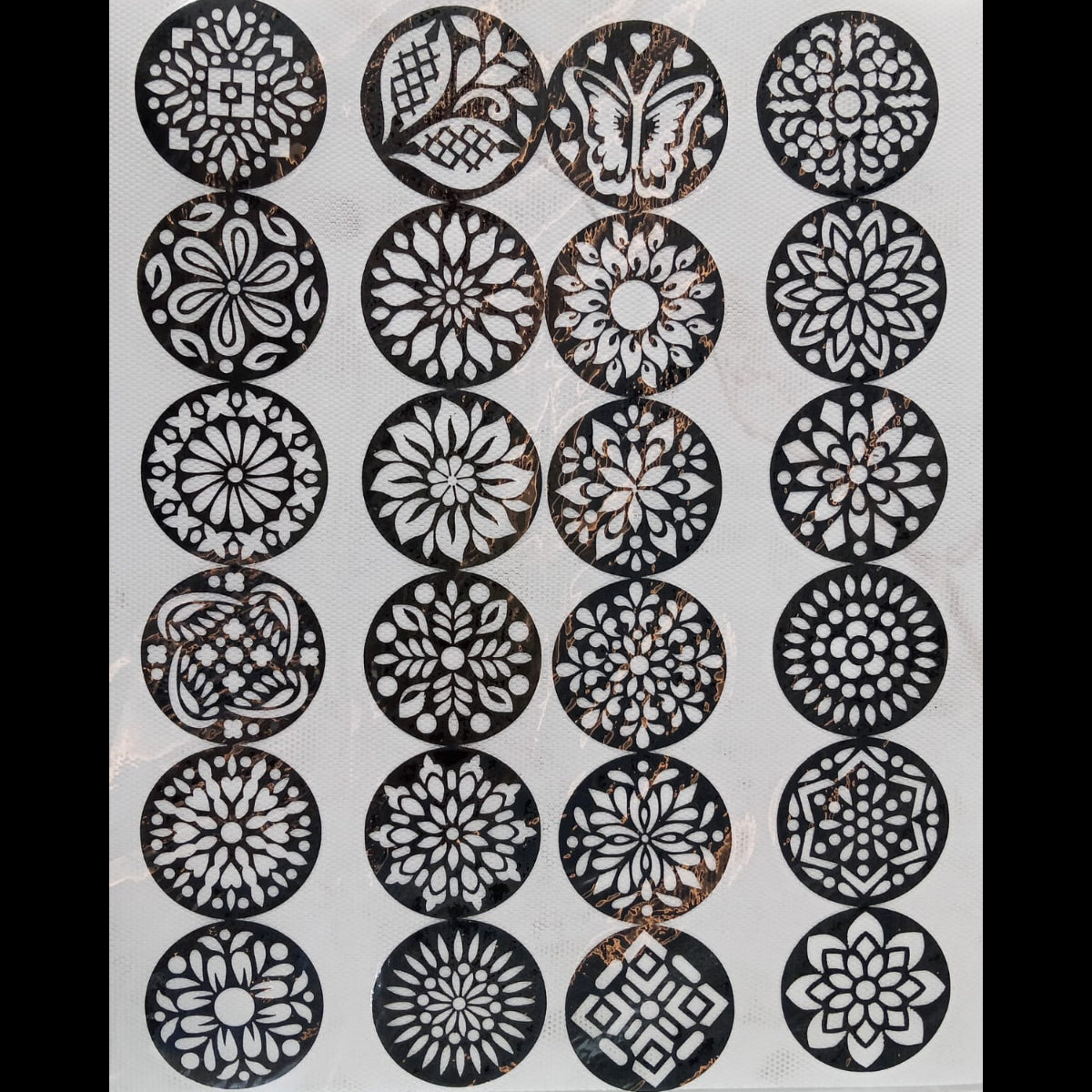 Round Mehndi Palm Design Stickers Floral Henna Temporary Tattoos