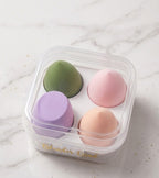 4pcs Makeup Sponge Set with Protective Storage Box