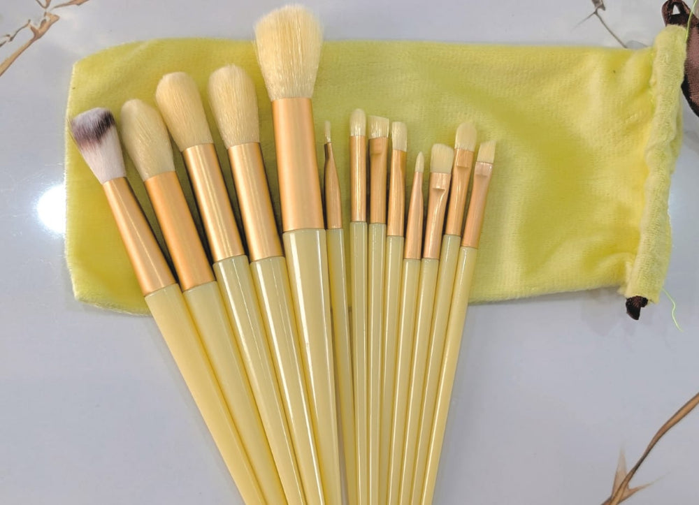 13-Pc Travel-Friendly Makeup Brush Set with Storage Pouch | Face & Eye Beauty Essentials
