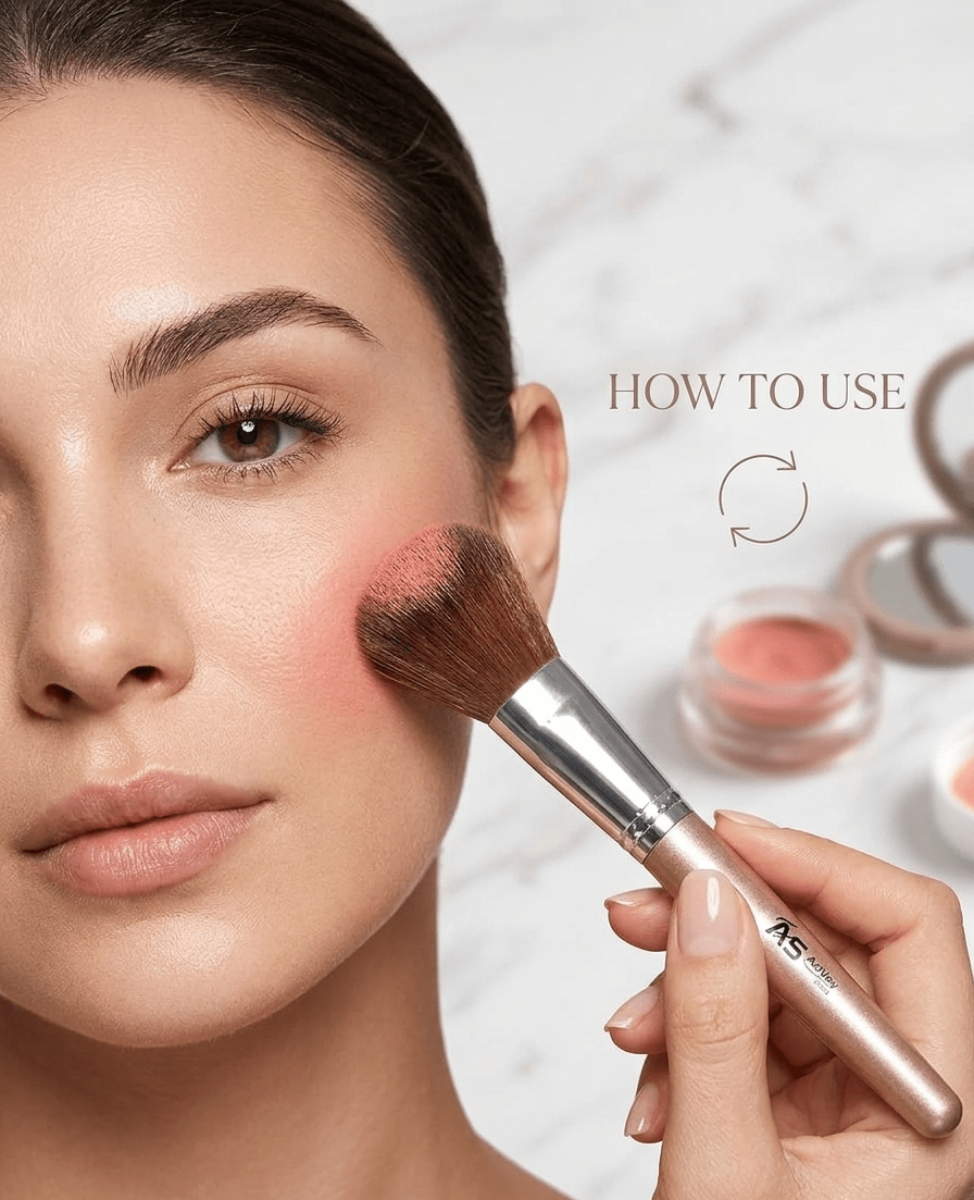 Ashley Shine Professional Large Powder & Blush Brush – Ultra - Soft Synthetic Bristles - The Nexa Shop