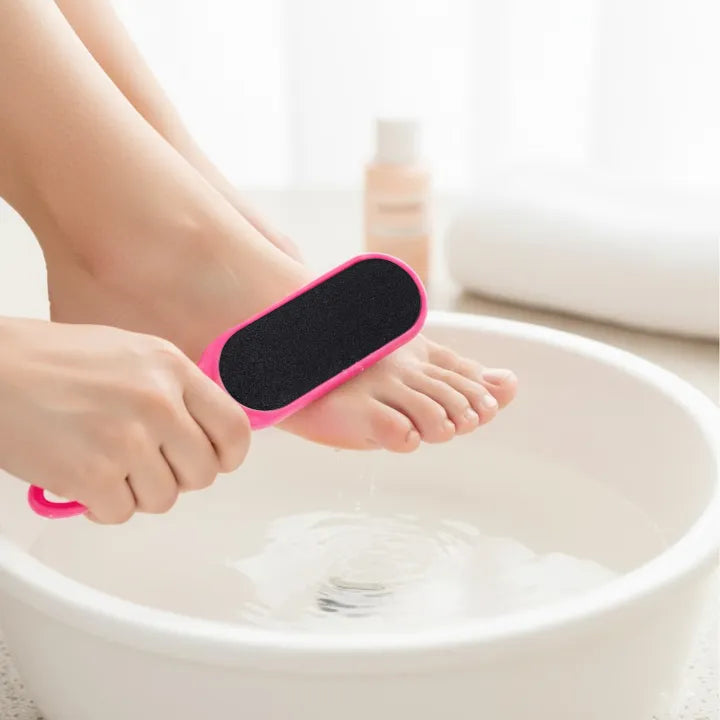 Double-Sided Foot File & Callus Remover - callus removal in use