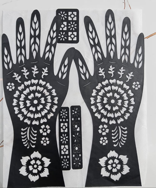 Full Hand Henna Sticker Template Easy Mehndi Design