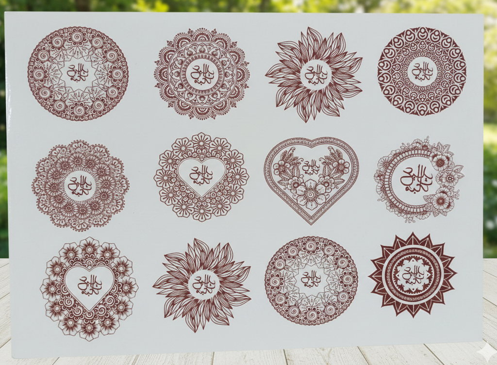 Red Mehndi Tattoo Stickers - packaging