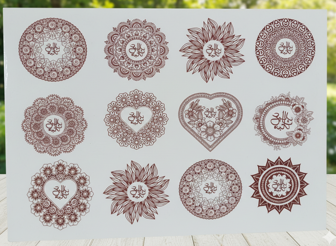Red Mehndi Tattoo Stickers - packaging