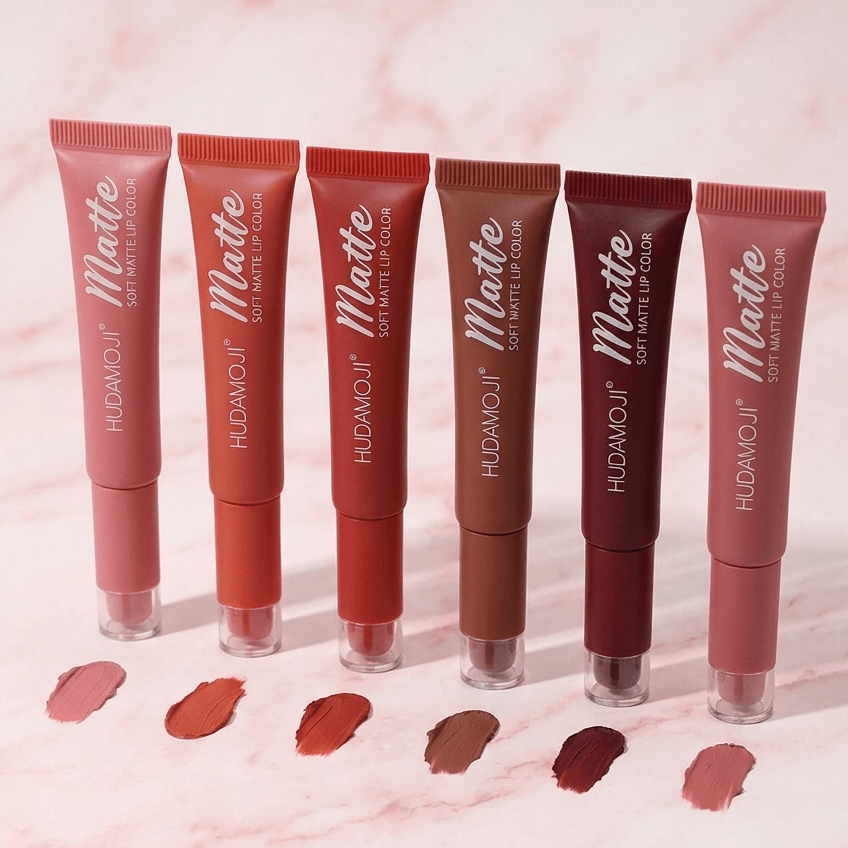 Huda Moji Soft Matte Lip Gloss – Velvet Smooth Long - Lasting Liquid Lipstick (1 pc) - The Nexa Shop