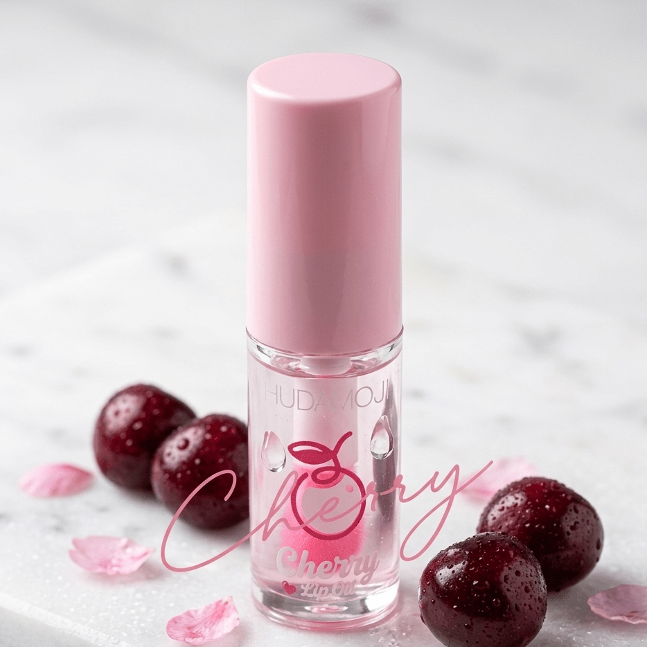 HUDAMOJI Cherry Lip Oil – Deeply Hydrating & Nourishing Tinted Gloss - The Nexa Shop