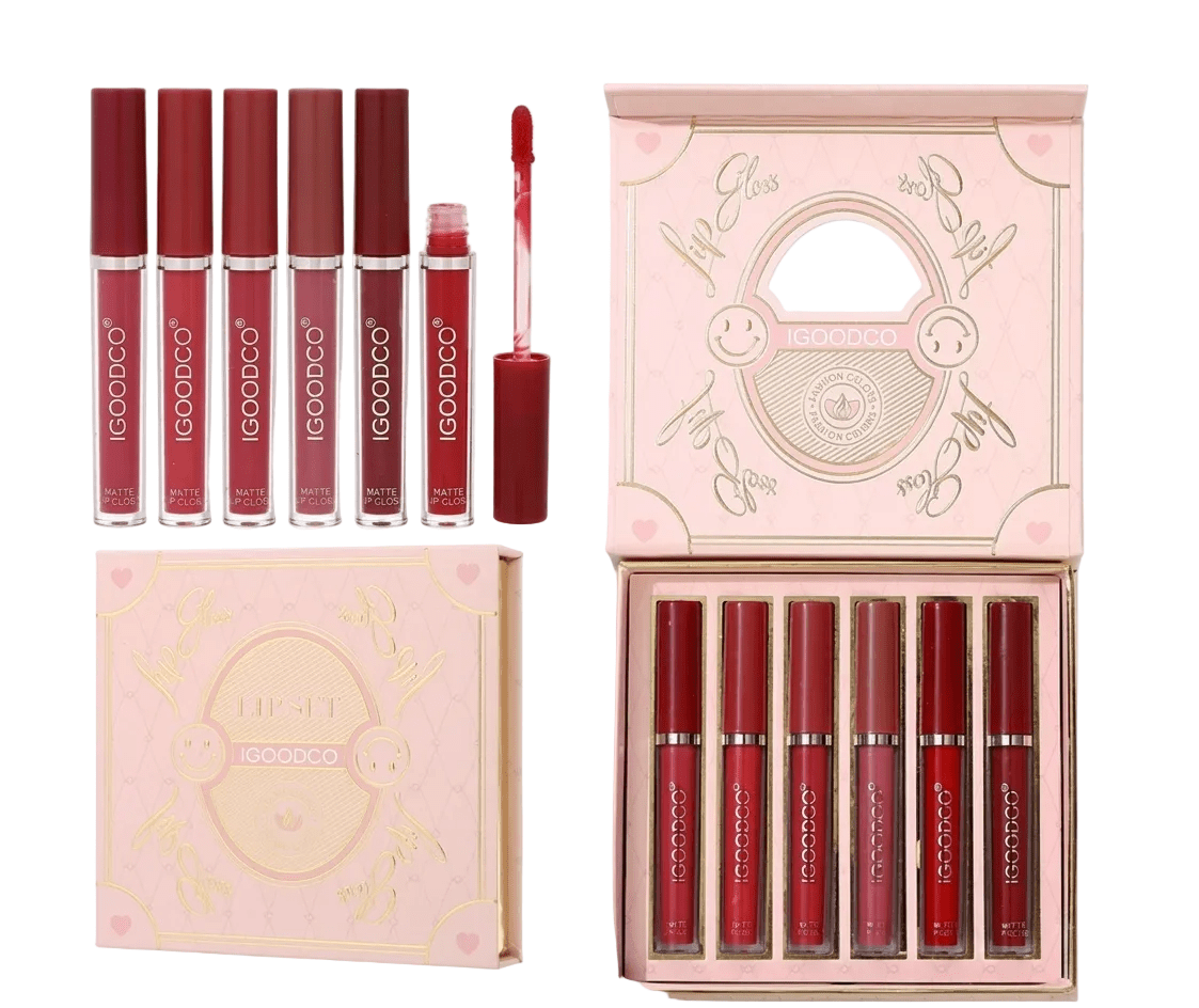 IGOODCO 6 - Piece Matte Liquid Lipstick & Lip Gloss Velvet Set - The Nexa Shop