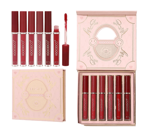 IGOODCO 6 - Piece Matte Liquid Lipstick & Lip Gloss Velvet Set - The Nexa Shop