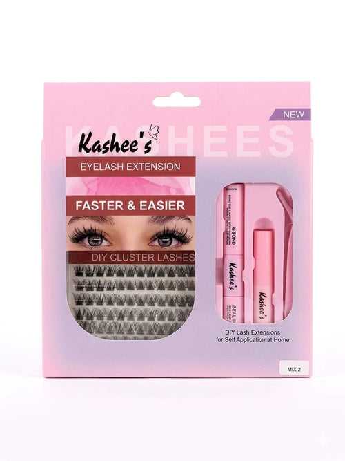 Kashee's 192-Pcs DIY Cluster Eyelash Extension Kit with Bond, Seal & Applicator Tool