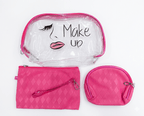 Luxury 3 - in - 1 Transparent Travel Toiletry & Makeup Bag Set - Pouch Organizer - The Nexa Shop